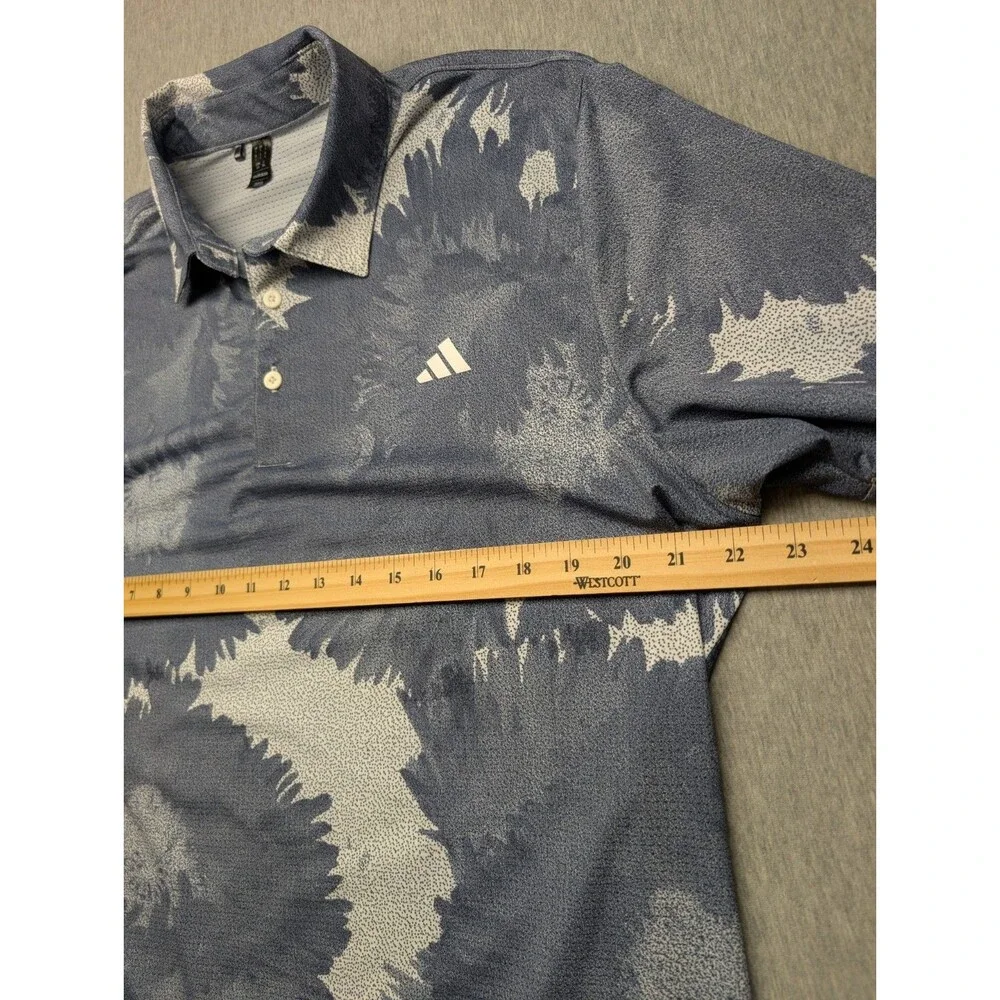 Adidas Flower Mesh Golf Polo Shirt ADVR0886 Blue White Men’s Size Large